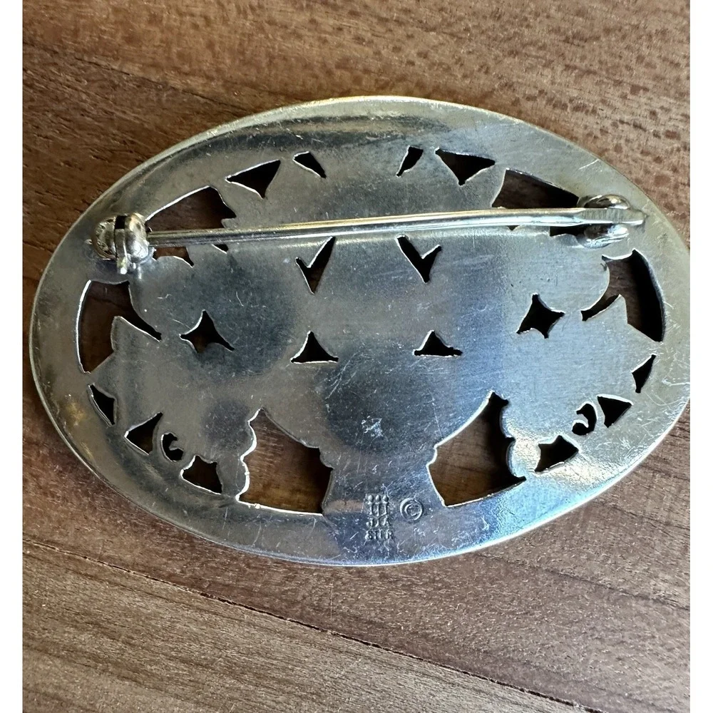 VTG James Avery Fruit Basket Brooch Pin‎ 1.625 Inch Retired Rare Sterling 11.7g
